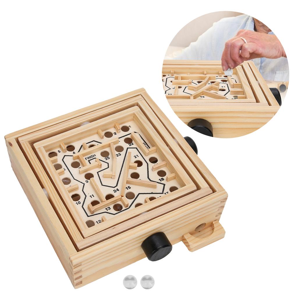 Wooden Maze Puzzle Toy Balances Board Improve Concentration Educational Table Maze Game