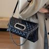 Heißer Verkauf Mode Rautenmuster Kette Tragbare Tote Tasche Nischen-Design Ausländischer Stil Pendler Unifarbene Faltbare Umhängetasche