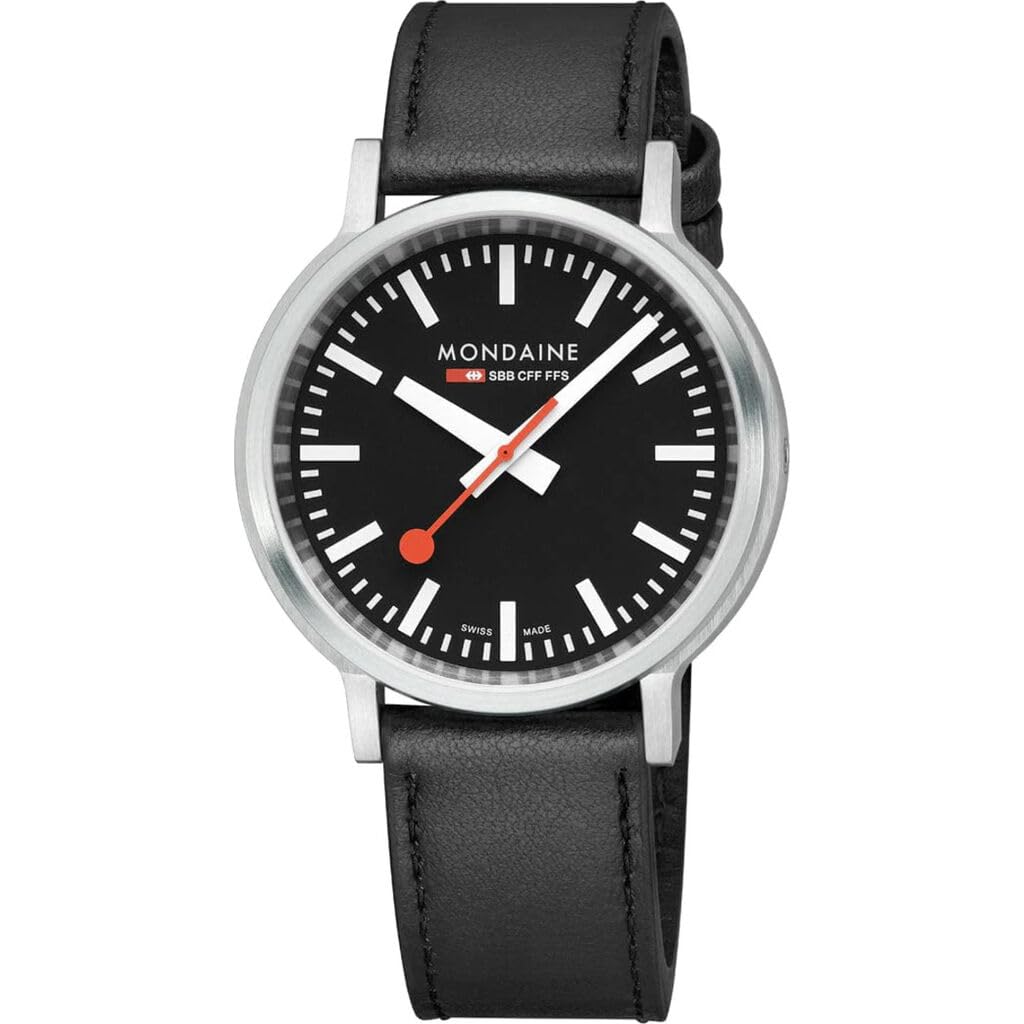 MONDAINE 41mm Watch for Men and Black Grape Vegan Stop-to-Go Women, Dial, Leather, MST.41020.LBV.2SE [Official Import]