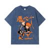 275 GSM Washed T-shirts 100% Cotton Haikyuu V10 Hinata Tobio Print Unisex Heavy Cotton T Shirt