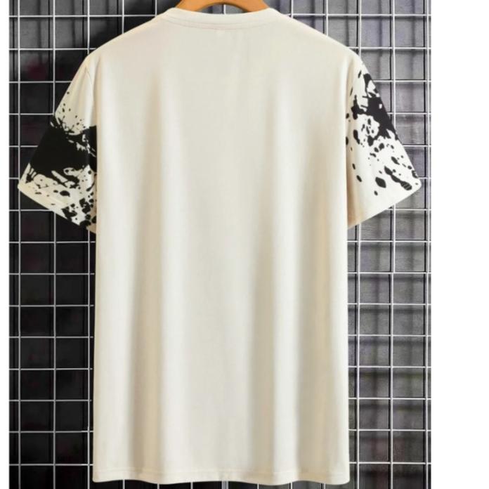 Fashionable Casual Men's Butterfly and Splash Ink Printed T-shirt Comfortable Breathable Quick Drying Short Sleeved T-shirt