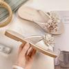 Camellia flower cool slippers fairy shoes summer wear fashion flat beach one-word holiday sandals