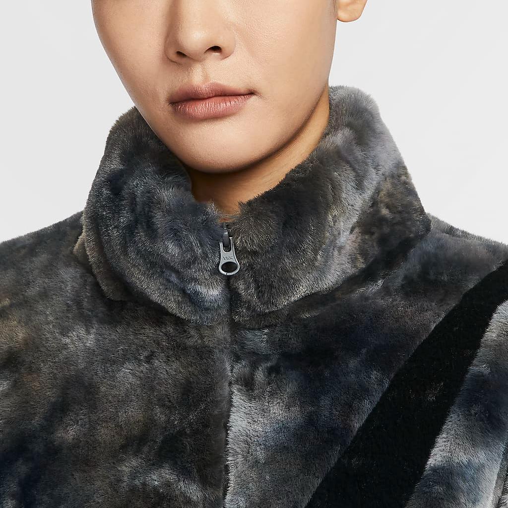 Nike Sportswear Fashion Versatile Comfortable Casual Velvet Jacket Women Jackets Black HQ4871-010