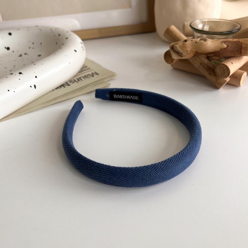 

Ретро Однотонная Повязка на Голову из Губки для Женщин Девушек Темпераментная Повязка для Волос Простой Милый Ободок для Волос Модные Универсальные Аксессуары для Волос