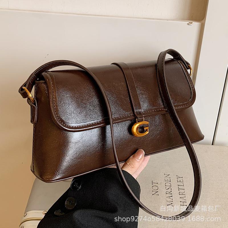 Premium texture fashionable versatile small bag women's 2025 new trendy temperament underarm bag retro shoulder baguette small bag