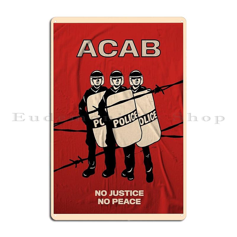 It's Time To Stop The Police Acab Poster Metal Plaque Club Party Living Room Painting No Justice No Peace Tin Sign Poster