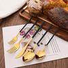 White Gold 30Pcs Dinnerware Set Knife Dessert Fork Spoon Tableware Cutlery Set 18/10 Stainless Steel Flatware Silverware Sets