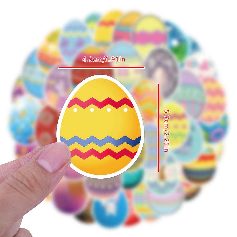 60 New Easter Easter Egg Graffiti Stickers Decorate Car Mobile Phone Stickers Creative Hand Note Stickers