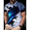 Fashion Men's Crew Neck Short Sleeve 3D Casual Color Printing Casual Short Sleeve Crew Neck T-Shirt