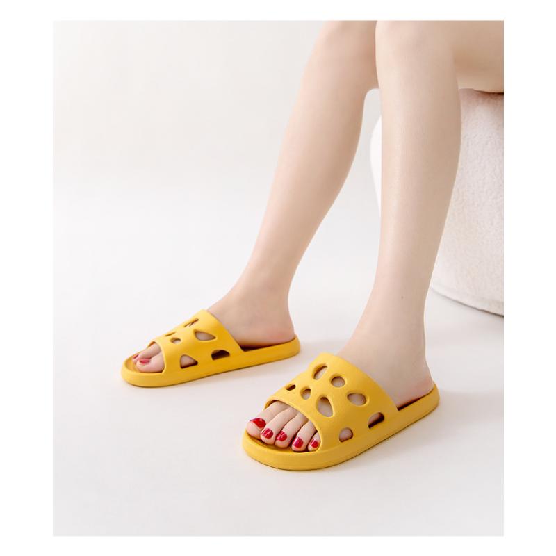 Bathroom House Cheese Shower Slippers Lightweight Water Leaky Beach Flip Flop Swimming Water Leaking Quick Drying Sandals Ladies