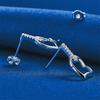 Elegant 925 Sterling Silver Luxurious Hollow Heart Zircon Stud Earrings for Women Fashion Wedding Party Gifts Jewelry