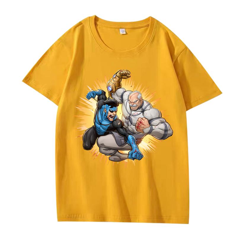Invincible vs Conquest T Shirt men women Oversized 100% Cotton short sleeve Summer streetwear top Unisex plus sizetops