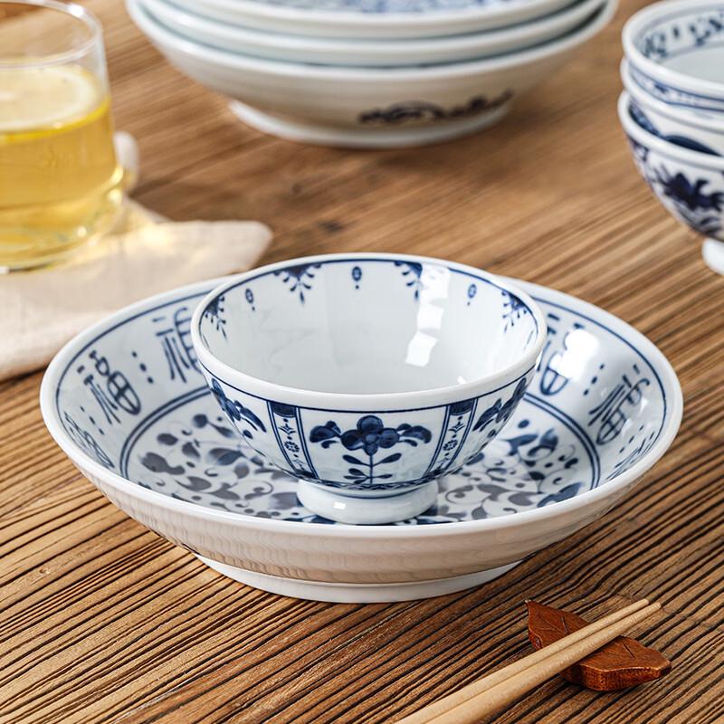 Hechuanya Hand-Painted Blue and White Ceramic Dinnerware Set (8-Piece)