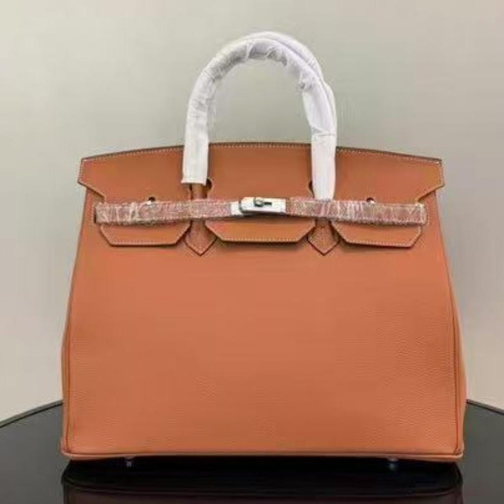 ML2026 Nueva Piel de Vaca de Capa Superior Bolso Platino de 40 cm Bolso Grande Bolso de Mano Bolso de Cuero Genuino para Mujer