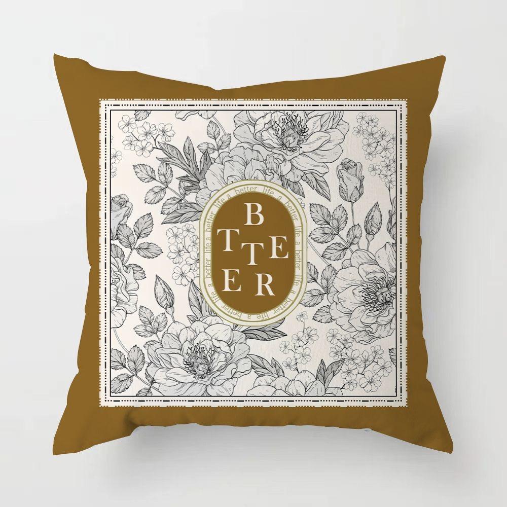 Retro Light Luxury American Pillowcase Living Room Sofa Cushion Cover Bedroom Bed Pillow Cover Square