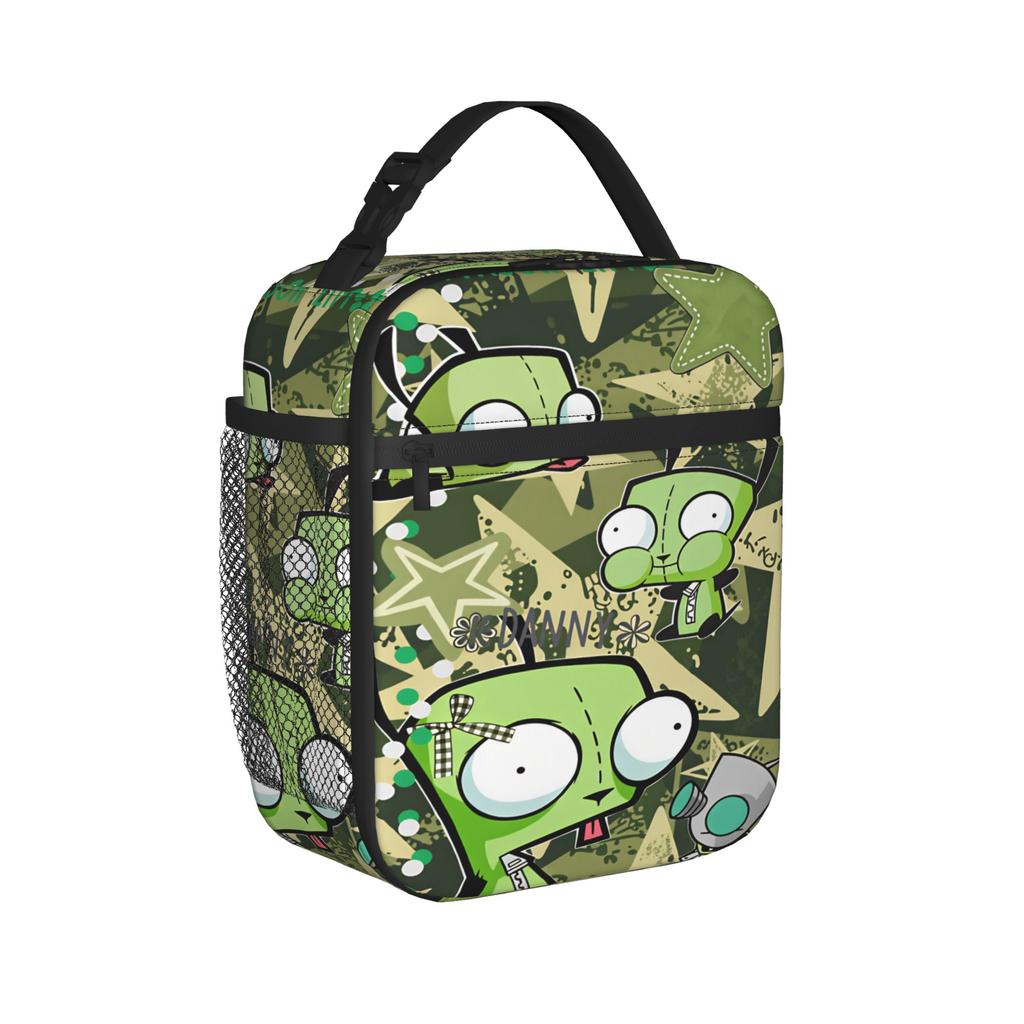 Gir Lunch Bag Invaders Zims Portable Lunch Box Child School Print Cooler Bag Fun Waterproof Thermal Lunch Bags