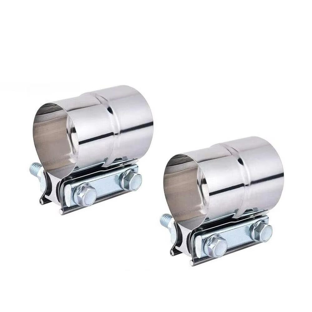 2PCS 3inch Lap Joint Exhaust Band Clamp Muffler Sleeve Coupler Stainless Steel 2pc