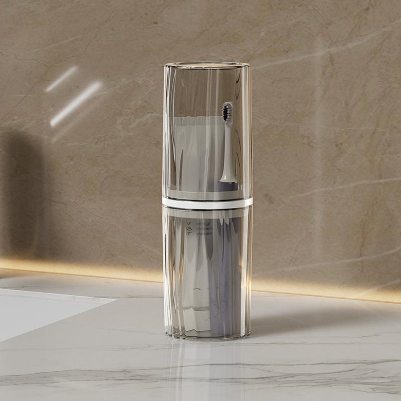 

Дорожная портативная чашка для зубных щеток, держатель для зубной пасты в ванной комнате, чехол для хранения, коробка-органайзер, чашка для хранения туалетных принадлежностей для путешествий серый