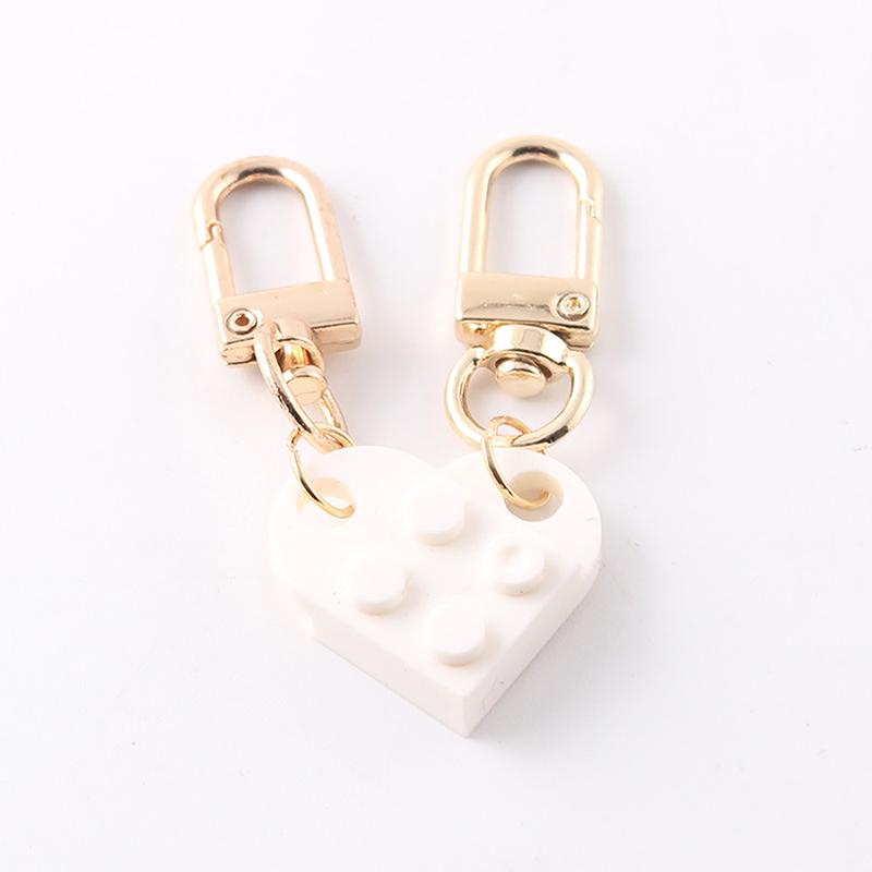 

2 шт. Брелок-кирпичик в форме сердца для пар, дружбы, женский, мужской, ювелирный подарок белый