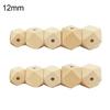 10Pcs Wooden Geometric Hexagon Beads DIY Unpainted Teether Necklace Accessory