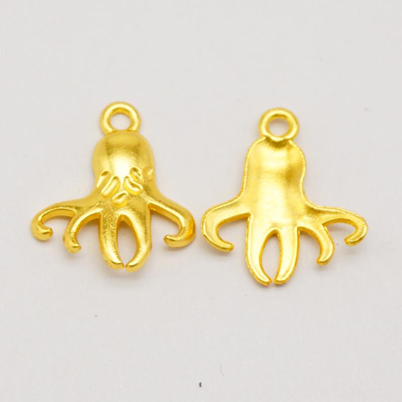 10/15PCS Gold Color Marine Life Charms Alloy Fish Mermaid Shell Conch Seahorse Octopus Pendant Bracelet Jewelry Making Accessory
