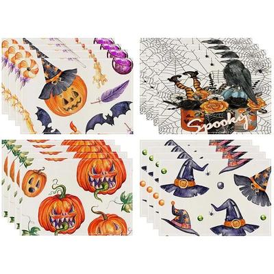 1PC Halloween Pumpkin Placemats Festival Kitchen Linen Dinning Table Mats Bowl Coffee Cup Pads Mats Home Decor