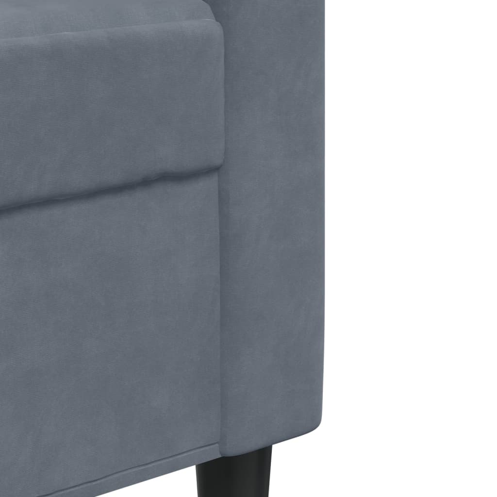 2 Seater Sofa Dark Grey 140 cm Velvet