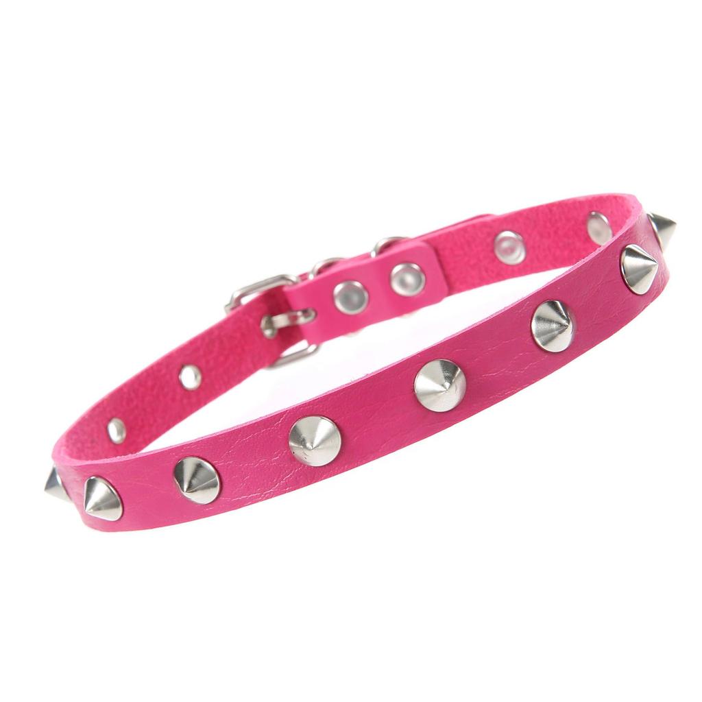 Harajuku Gothic Spike Studded Leather Choker Necklace for Women