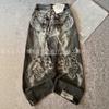 Pantaloni Larghi in Denim Stampati Vintage Vita Alta Vestibilità Larga Streetwear Unisex Lunghi