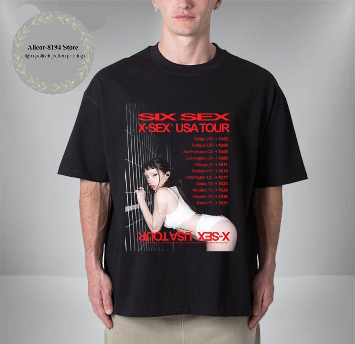 Six Sex X-Sex USA Tour 2025 Schedule Tour Dates Unisex T-Shirt Mens Womens Tees Top XL