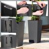 KADAX Set of 3 Flowerpots Flowerpots Inserts Garden Flowerpots Tall Rattan Graphite 57cm