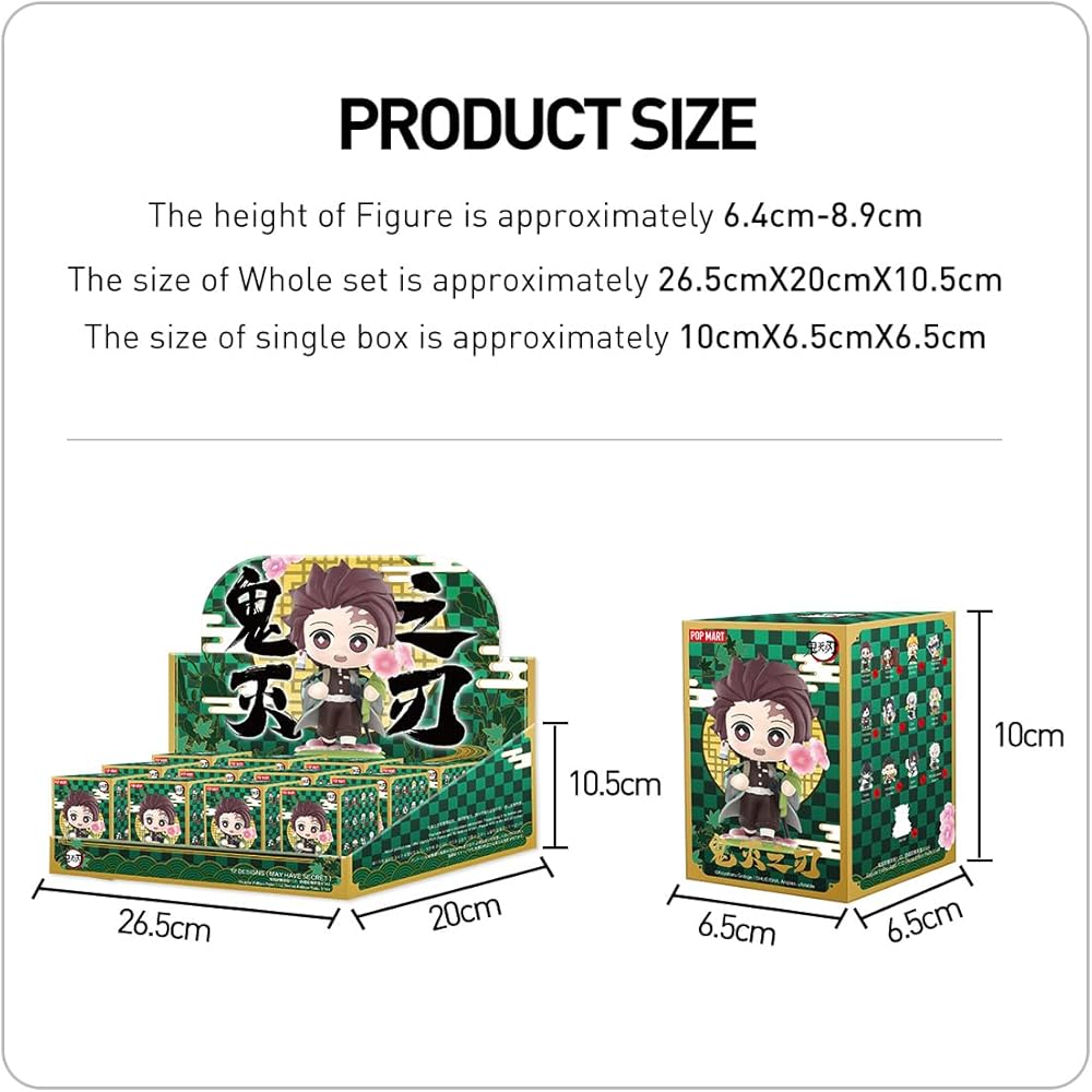 Pop Mart Demon Slayer Birthday Flower Series Assorted Box 12 Pieces Blind Box Figures PVC Collectible Toys
