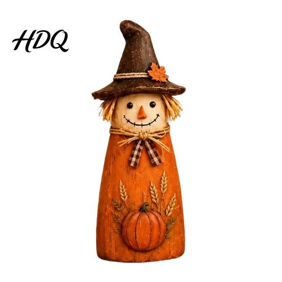 Autumn Tiered Tray Decor Vintage Resin Scarecrow Figurines Fall Harvest Pumpkin Sunflower Maple Rustic Figurines Leaf Tabletop Decor Thanksgiving