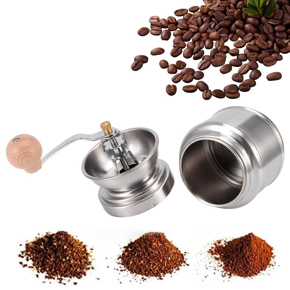 Portable Stainless Steel Manual Coffee Grinder Adjustable Coffe Bean Pepper Mill Household Kitchen