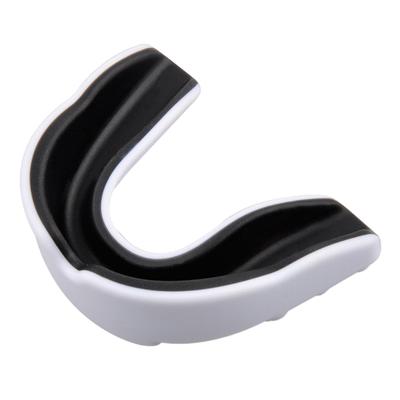 Protetor bucal infantil EVA protetor bucal para lacrosse rugby taekwondo (Branco preto)