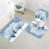 4Pcs Bathroom Shower Curtain Set Winter Wonderland Print Bathroom Curtain With 12 Hooks Non Slip Rugs Toilet Cover Mat Bathroom Partition