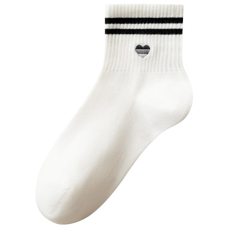 Female Spring and Autumn New Pure Cotton Sports Socks