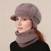 Middle-Aged and Elderly Women Winter Warm Ear Protection Beanie with Ear Flaps, Windproof Hat for Grandma