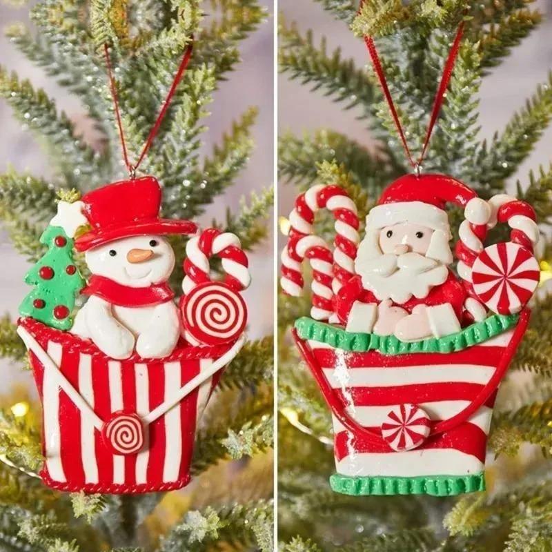 Soft Clay Christmas Mini Tree Creative Little Angel Christmas Tree Shaped Fun Scene Decorations Xmas Tree Decors