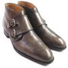 HERMES Ankle boots  Double Monk Leather Shoes Dark brown leather mens 40.5 Used