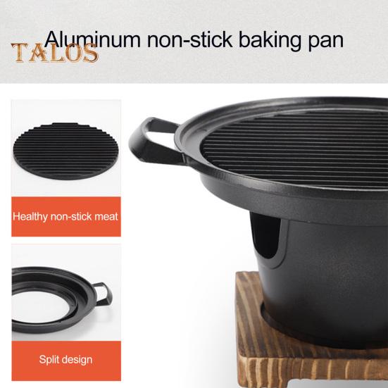 Mini BBQ Alcohol Stove Grill Japanese One Person Cooking Oven Non-Stick Outdoor BBQ Plate for Camping Picnic Multifunctional BBQ Tools