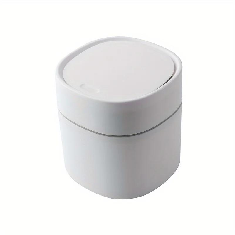 Desktop Trash Can Mini Push Type Pop Lid Sanitary Bucket Peel Melon Seed Shell Garbage Trash Can Car Trash Can