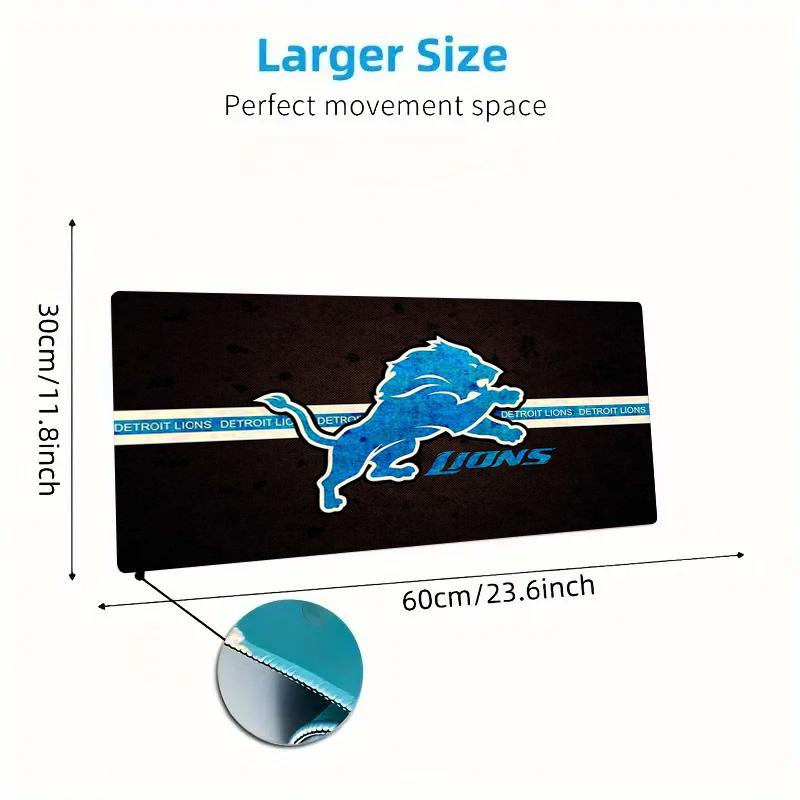 Detroit Lions Logo Color Mouse Pad Large Gaming Table Cushion Non-slip Laptop Tablet Big Mousepad XXL Mat Mini PC Playmat With Lock Edge