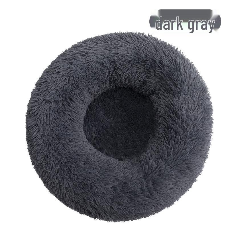 Round Plush Cat & Dog Bed – All-Season Warmth, Multi-Size Options for Small & Medium Pets
