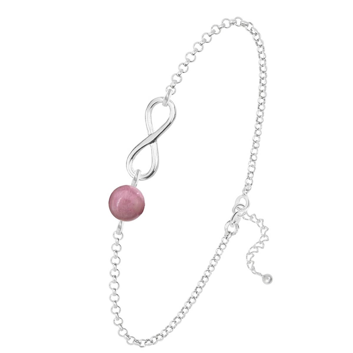 

Les Trésors De Lily [R5963] - Серебряный браслет ручной работы Infini серебряный родонит - 12x10 мм
