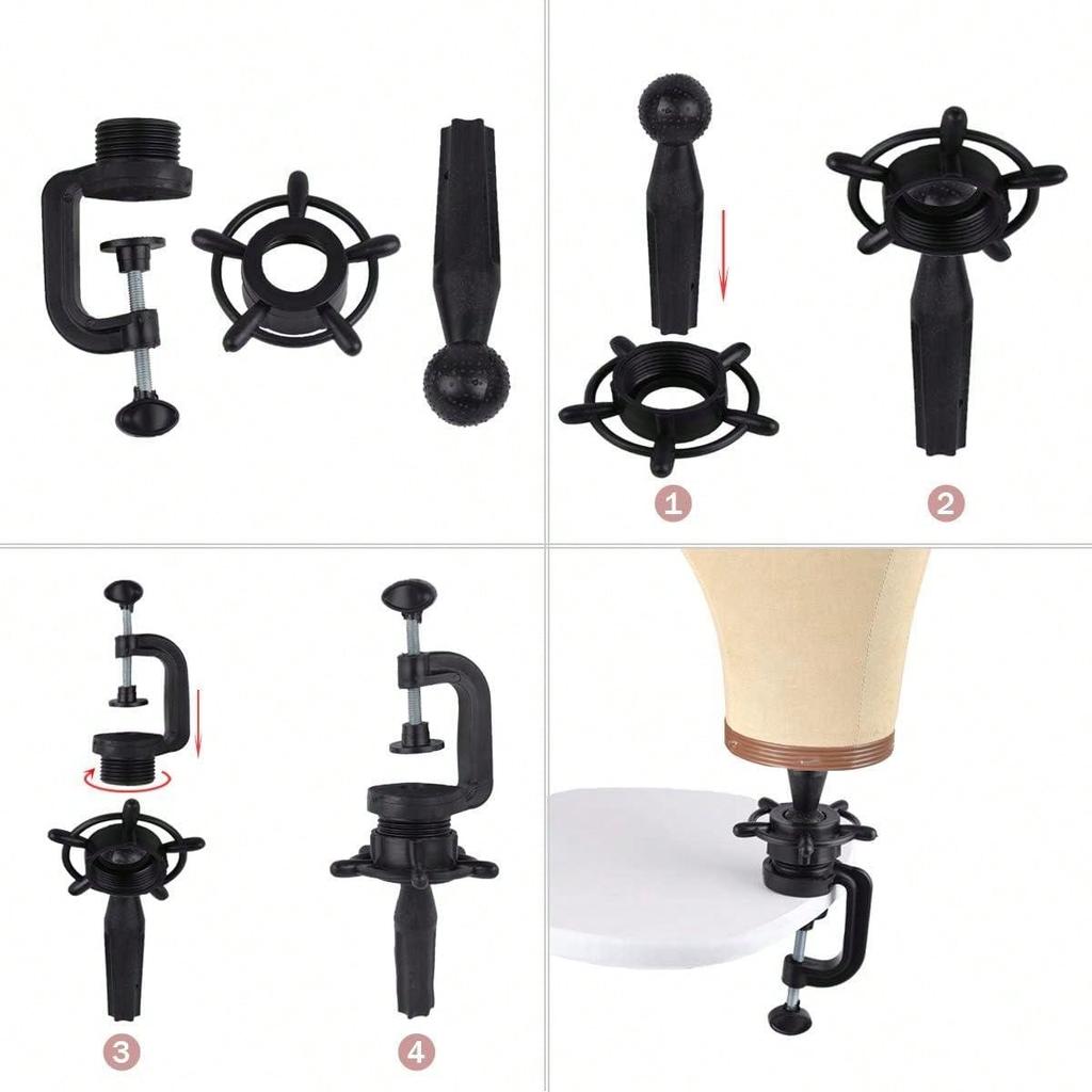 22 Inch Mannequin Head With Stand Canvas Head Wig Model With Mount Hole For DIY Wig Making
