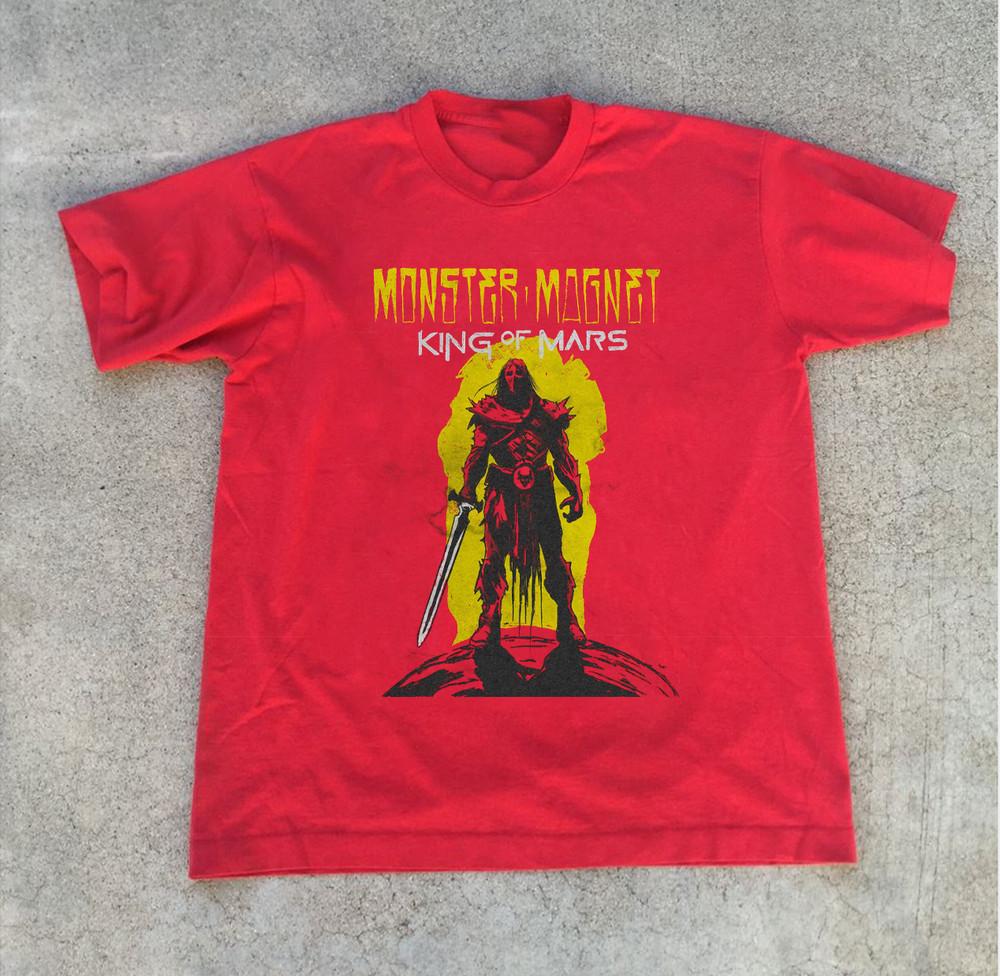 

НОВЫЙ Monster Magnet King of Mars Футболка с коротким рукавом Красная Все размеры Унисекс XXXXL