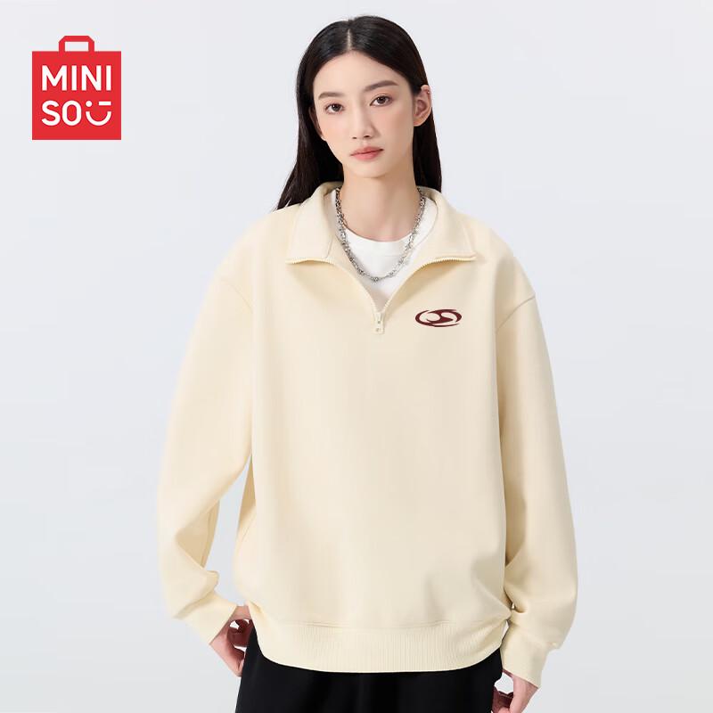 

MINISO Men s Half-Zip Stand Collar Sweatshirt L