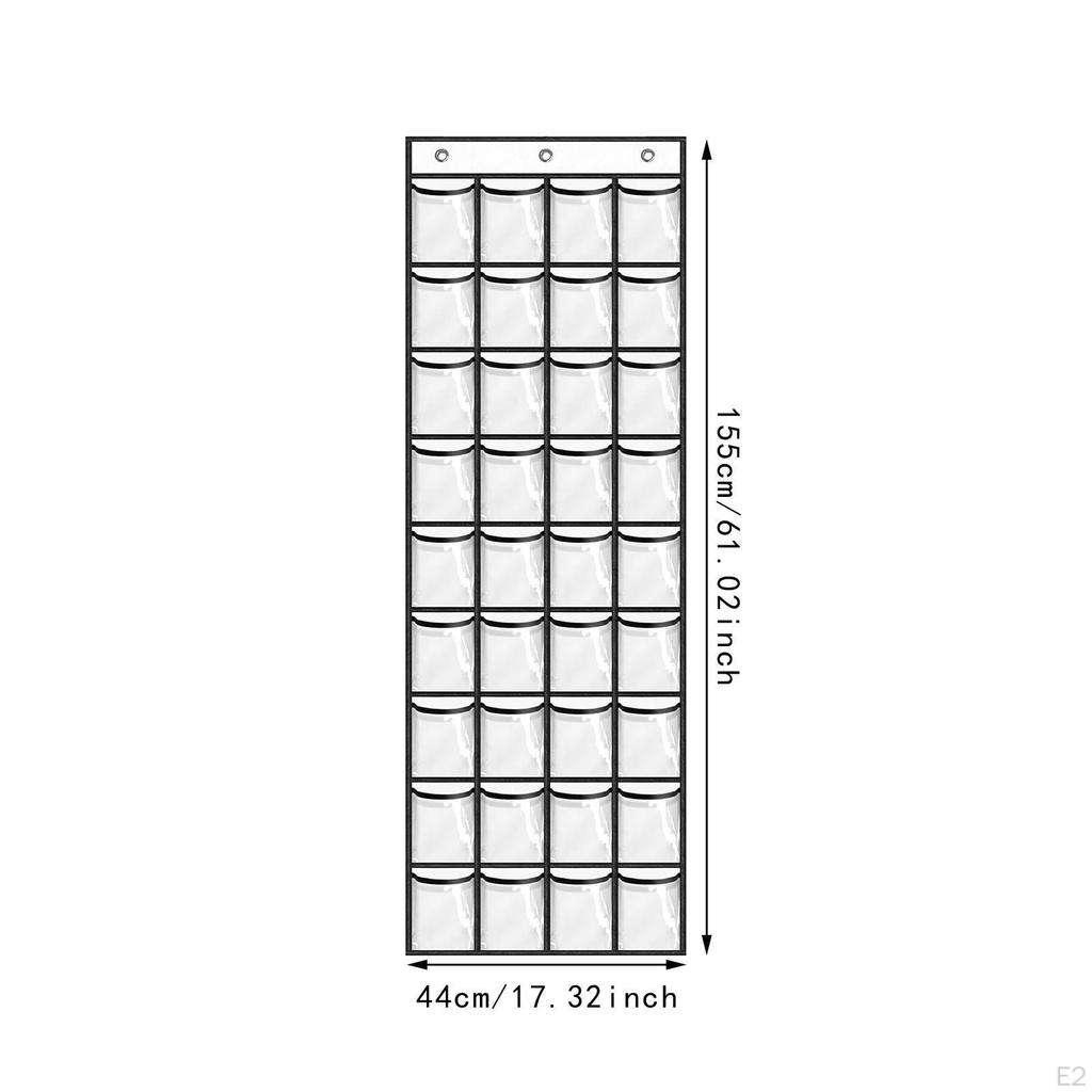 Classroom Pocket Chart Card Organizer Transparent for Cellphones Storage Bag Hanging