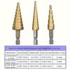 Heavy-Duty Multi-Function Step Drill Bit Suitable for Metal, Wood & Plastic - Titanium Chromium Cast Iron Drill Bits with One-Step Hole Expansion